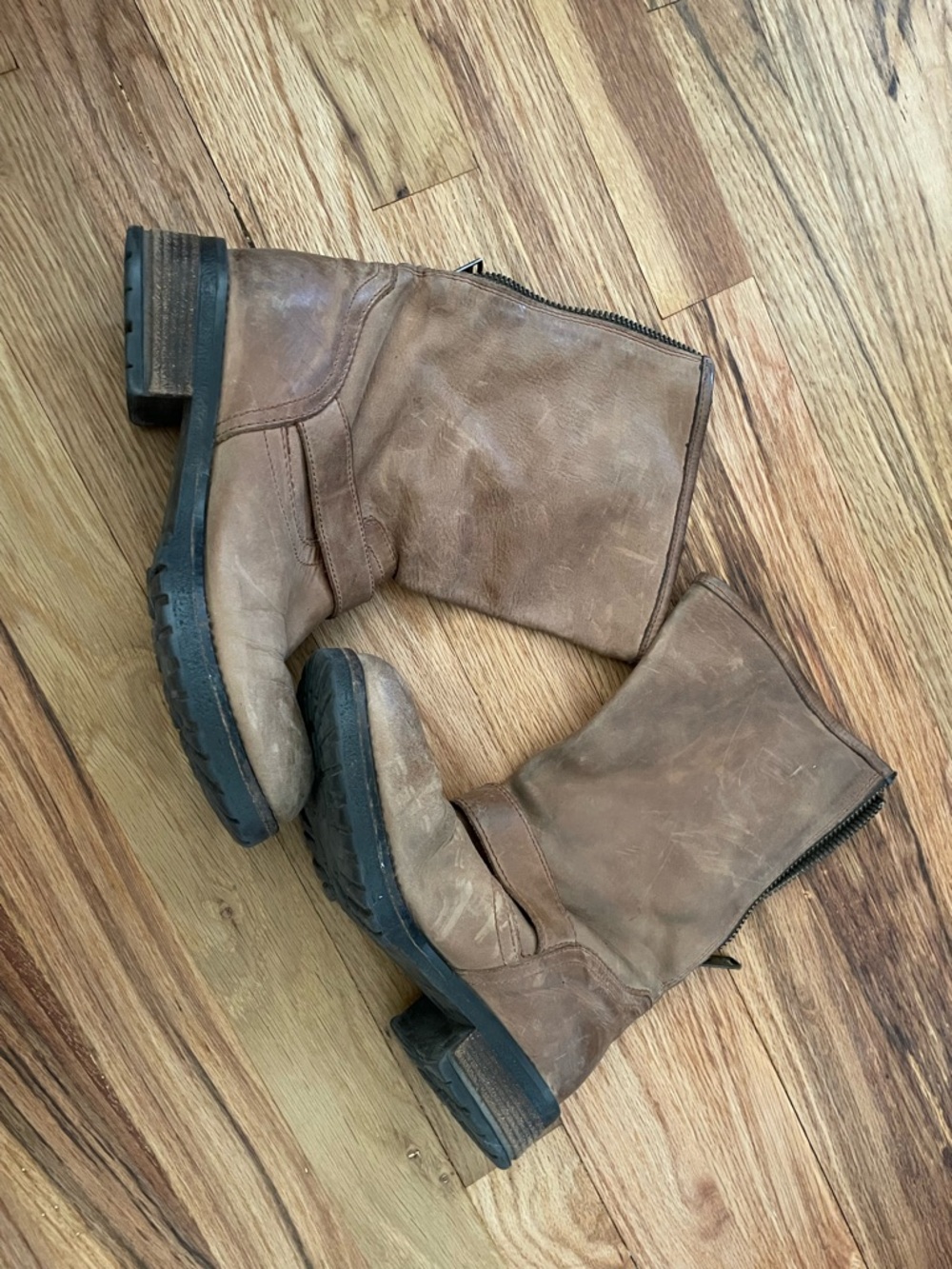 Steve Madden Brown Leather Buckle Ankle Boots - Picture 3 of 3